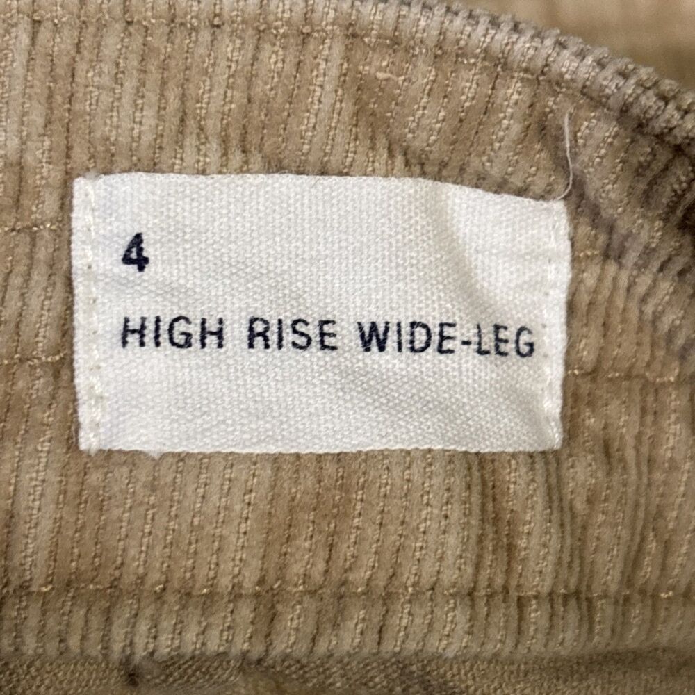 GAP Women’s High Rise Wide-Leg Tan Corduroy Pants Pockets Stretch Women's Size 4 - Picture 10 of 11